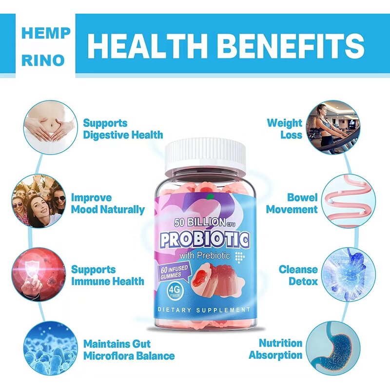 Probiotic Gummies Manufacturer - Best Selling Vegan 50 Billion CFU for Digestion