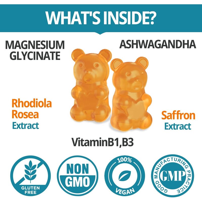 Magnesium Glycinate Gummies Manufacturer - 400mg with Ashwagandha Rhodiola & Saffron