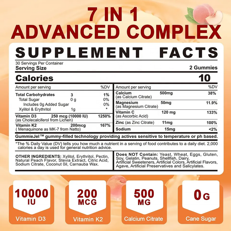 Vitamin D3 K2 Gummies Manufacturer - Hot Selling Center Filled for Bone & Immunity