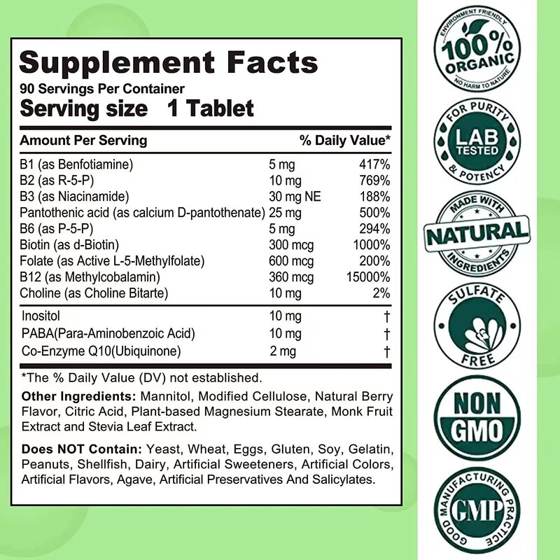 Vitamin B Complex Tablets Manufacturer - Fast Dissolving Sublingual for Energy