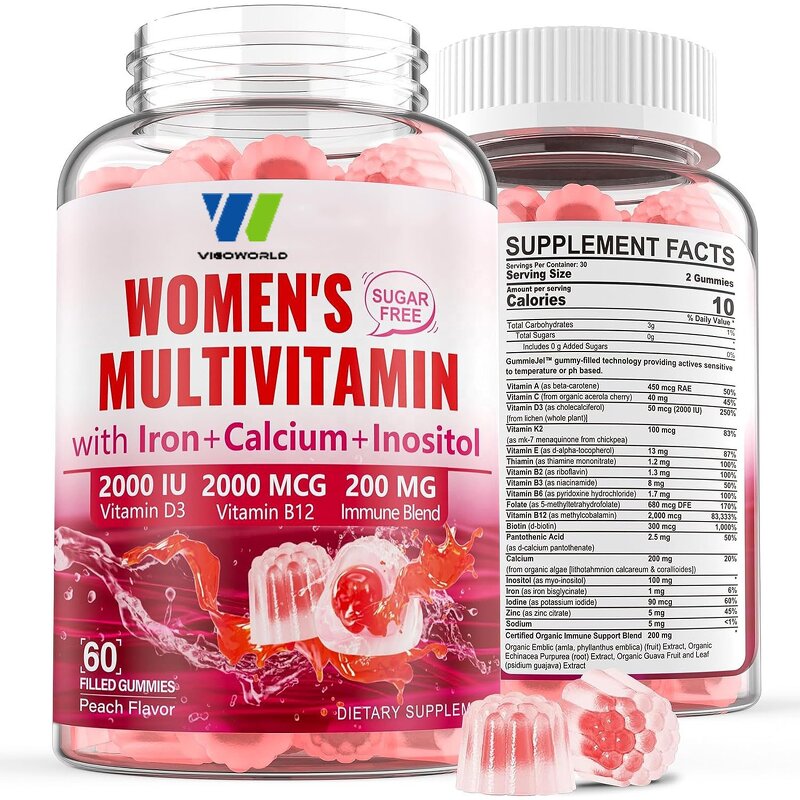 Multivitamin Gummies Manufacturer - OEM Center Filled for Women with Algae Calcium Iron