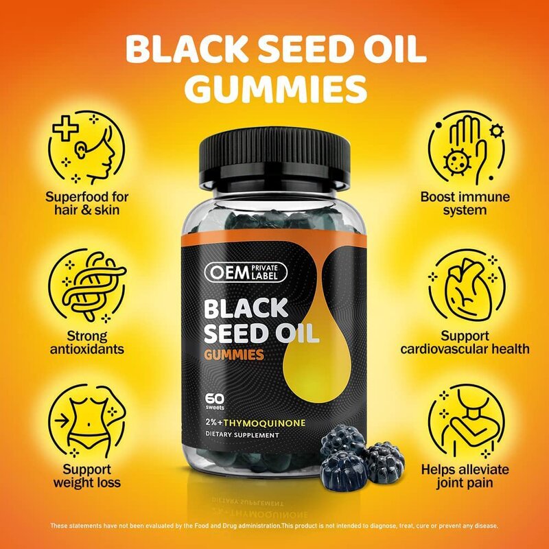 Black Seed Oil Gummies Manufacturer - With Honey for Hair Growth & Immune Support