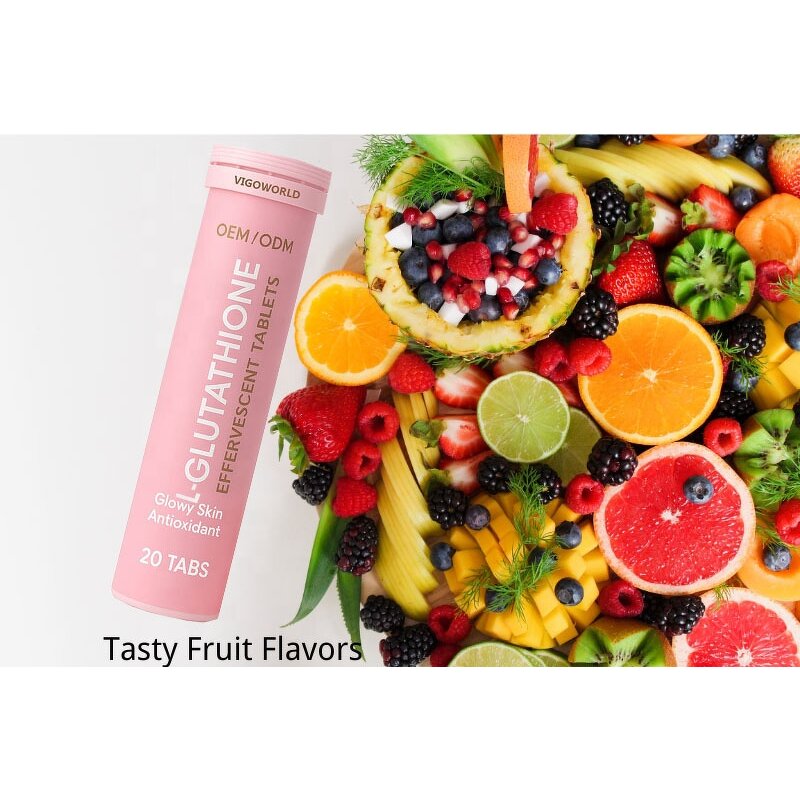 L-Glutathione Effervescent Tablets Manufacturer - Vigo 500mg with Vitamin C E Hyaluronic Acid