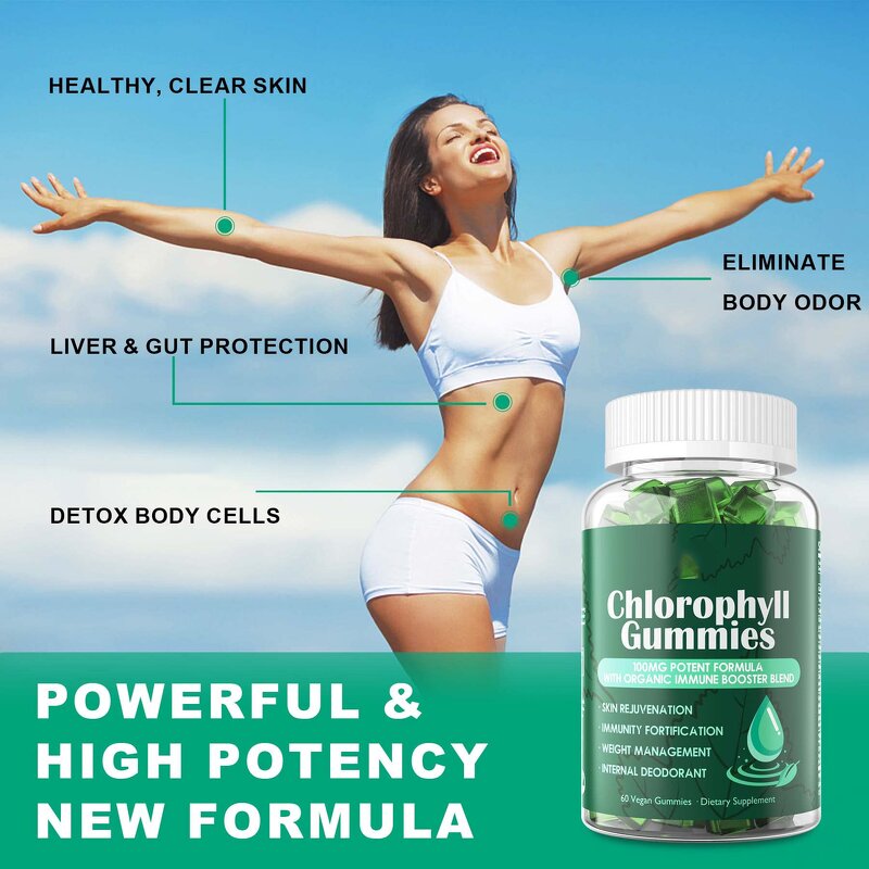 Chlorophyll Gummies Manufacturer - with Sambucus Echinacea ACV Wheat Grass