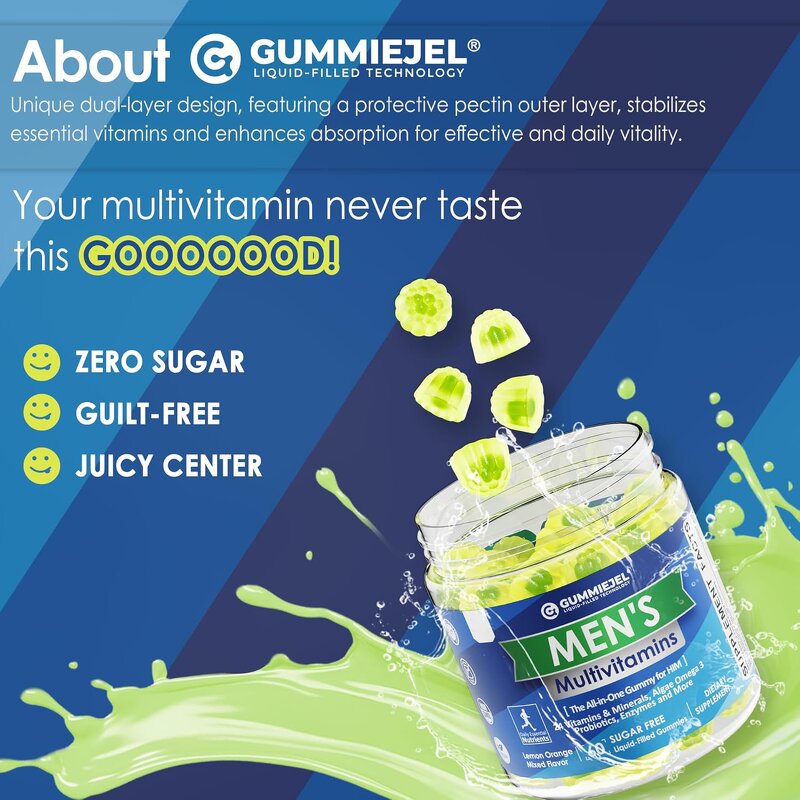 Men's Multivitamin Gummies Manufacturer - Sugar Free with Omega 3 CoQ10 & Probiotics