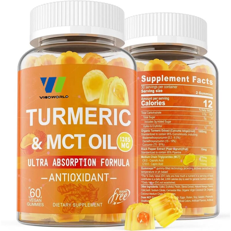 Turmeric Curcumin Gummies Manufacturer - Sugar-Free with 1000mg Black Pepper Extract