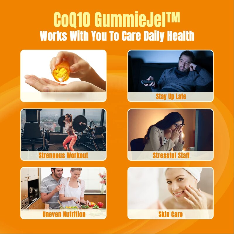 CoQ10 Filled Gummies Manufacturer - Wholesales Sugar-Free with Omega-3 Zinc & Nicotinamide