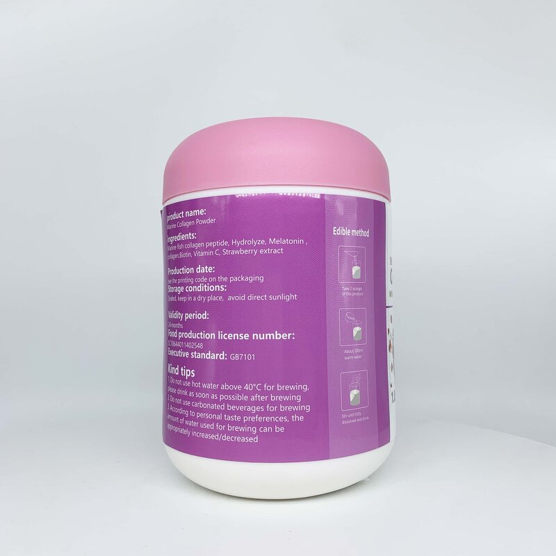 Marine Collagen Powder - Manufacturer OEM ODM 508g Biotin Vitamin C Melatonin