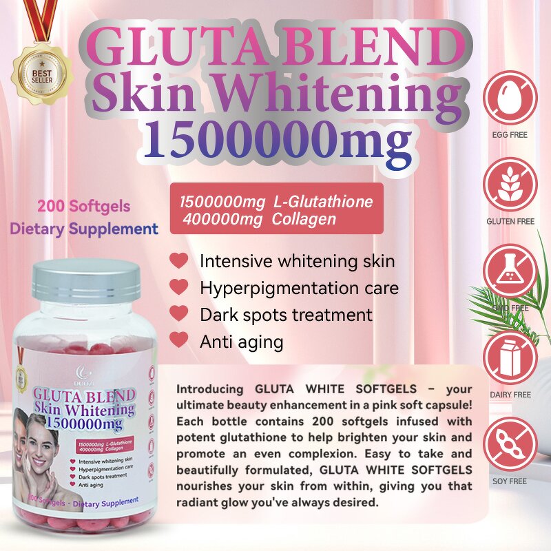 Gluta Softgel - Manufacturer OEM 1500000mg Collagen Skin Whitening Supplement