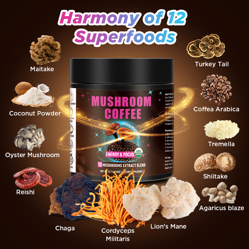 Lions Mane Mushroom Coffee Manufacturer - Organic with Coconut Flavor
