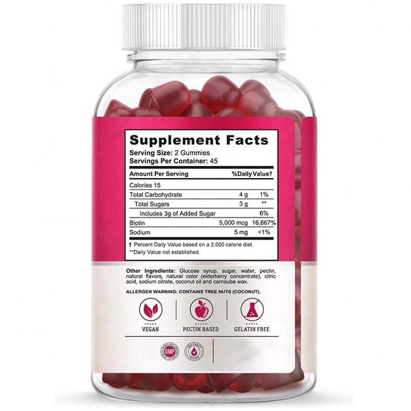 Hair Growth Gummies - Manufacturer Private Label Hyaluronic Acid Biotin Collagen Keratin