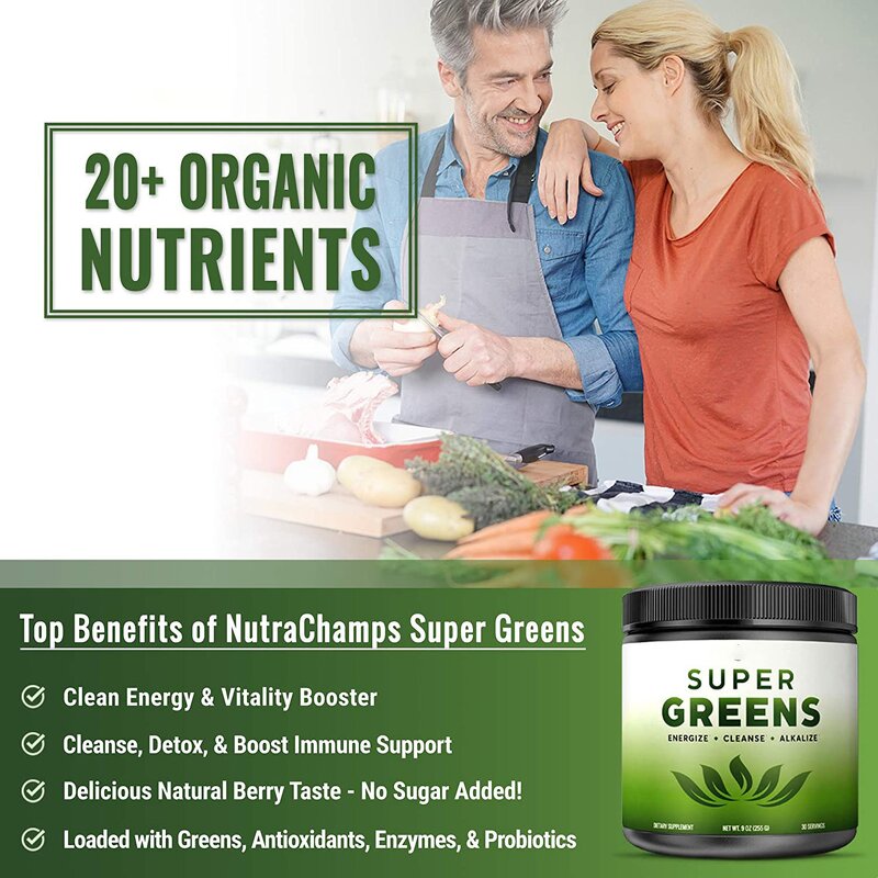 Super Greens Powder - Manufacturer Private Label 2025 Vegan Sugar Free Superfood Bleed