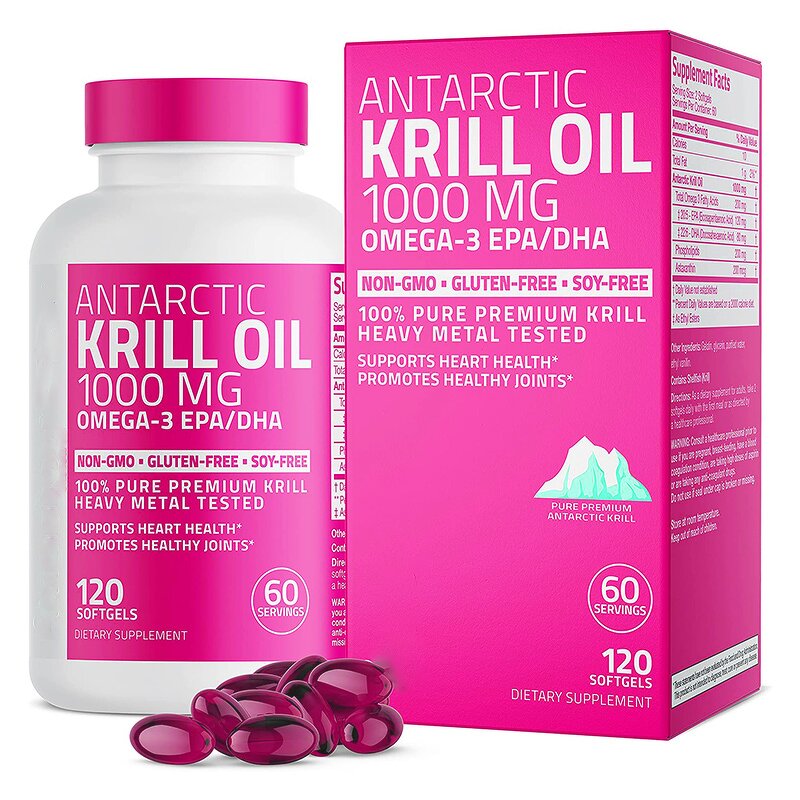 Krill Oil Softgels - Manufacturer 2021 OEM Private Label Omega 3 EPA DHA Joint