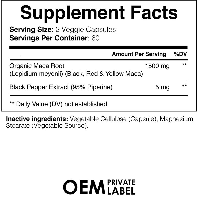 Maca Capsules - Manufacturer Wholesale Custom Logo Black Curve Plus Red Extract