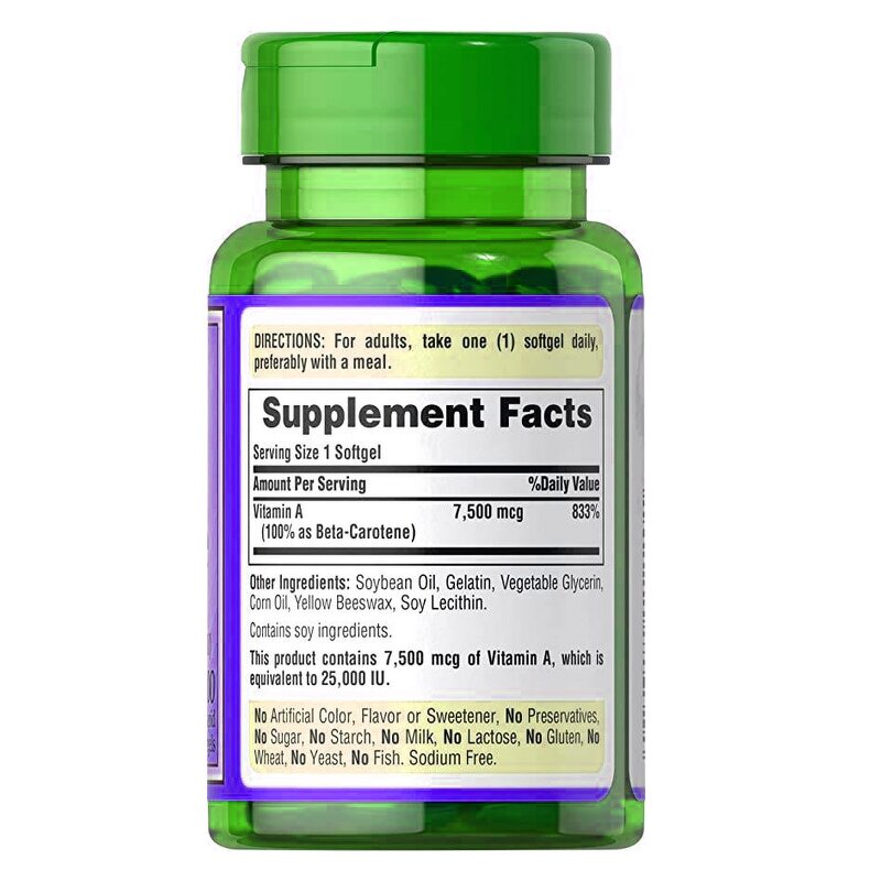 Beta Carotene Softgels - Manufacturer Essential Nutrition Immune Eye Health 100Ct