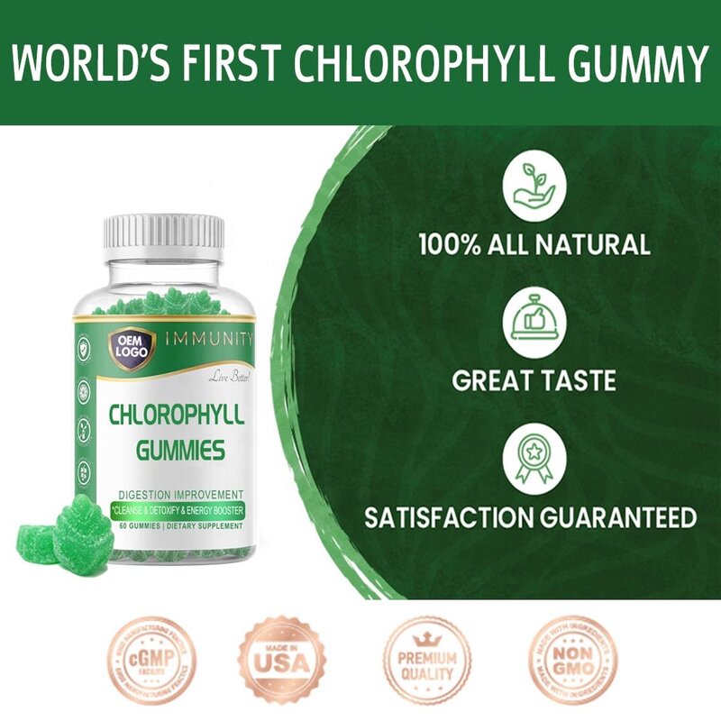 Chlorophyll Gummies - Manufacturer Hot Sale Organic Vegan Sodium Copper Cleanse Body