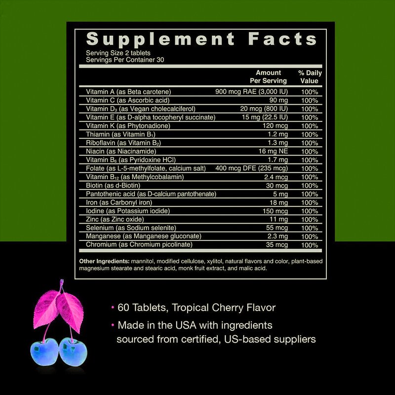 Iron Tablets - Manufacturer Vegan Sugar Free Cherry Sublingual Fast Dissolve