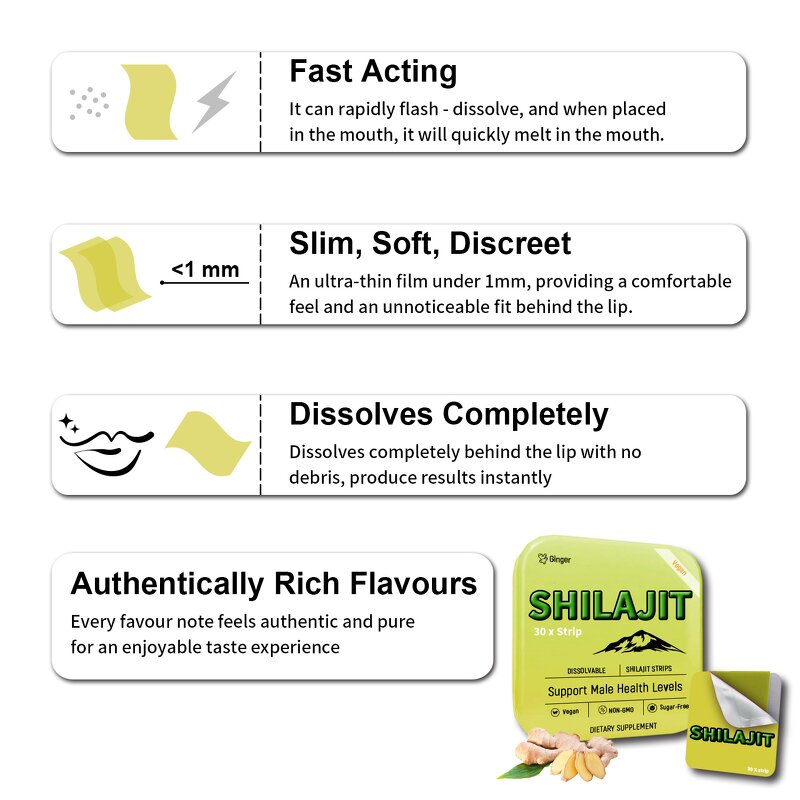 Shilajit Oral Strips - Manufacturer OEM/ODM Sugar Free Brain Energy Hormone
