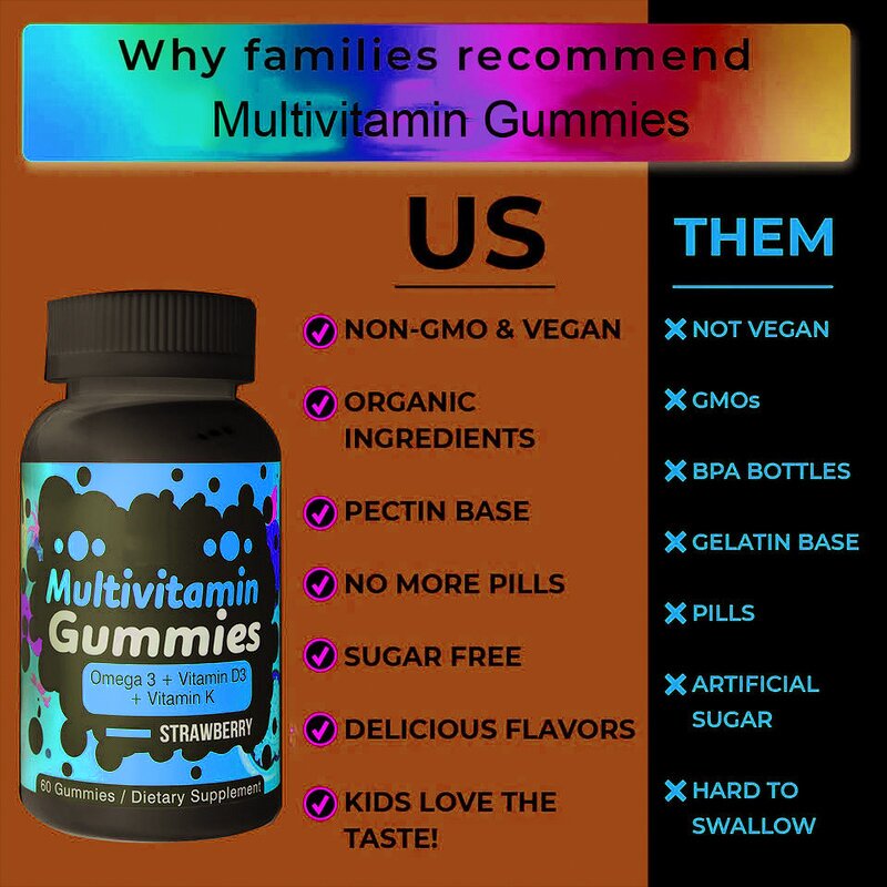 Kids Multivitamin - Manufacturer Sugar Free Fruit Flavor Immunity Boost Gummy