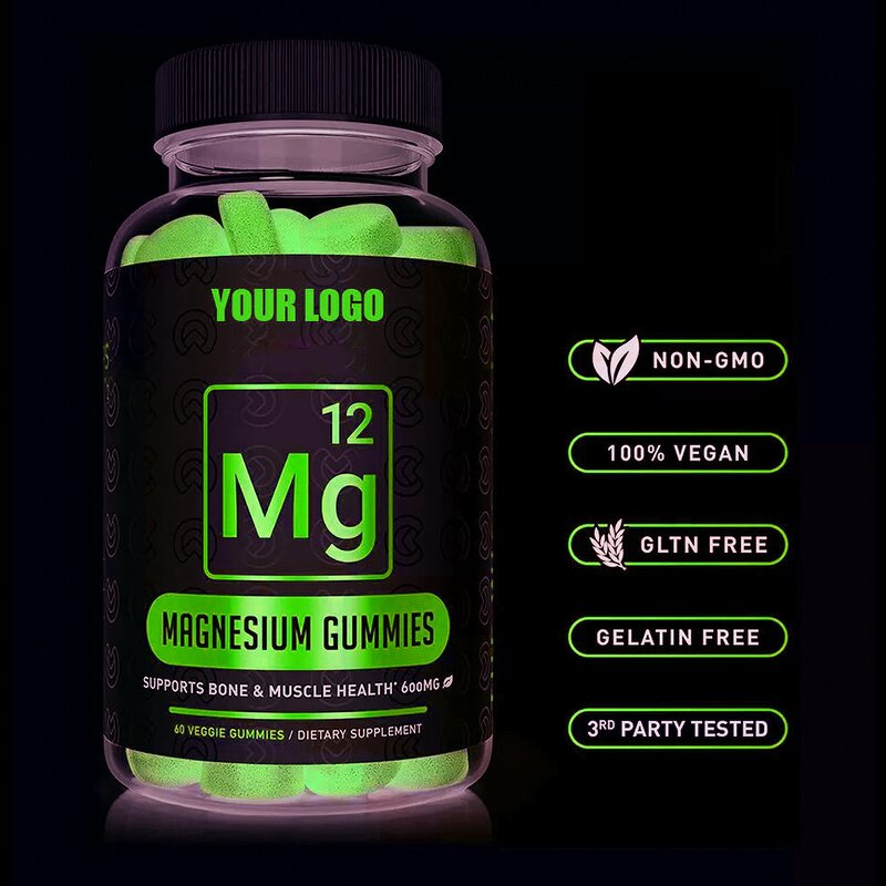 Magnesium Gummies - Manufacturer 600mg Glycinate Citrate Sleep Stress Cramp Relief