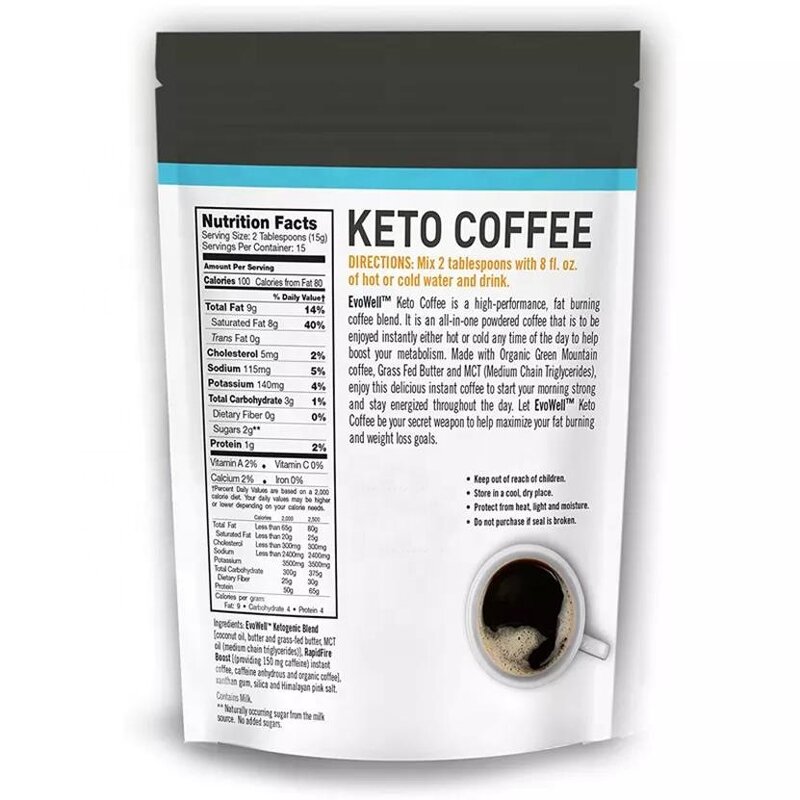 Keto Coffee - Manufacturer Gourmet Sugar-Free 6g MCT Low Carb Paleo Instant