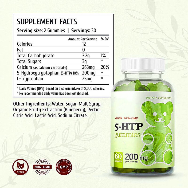 5-HTP Gummies - Manufacturer Deep Sleep Melatonin Free Calcium L-Tryptophan Calm