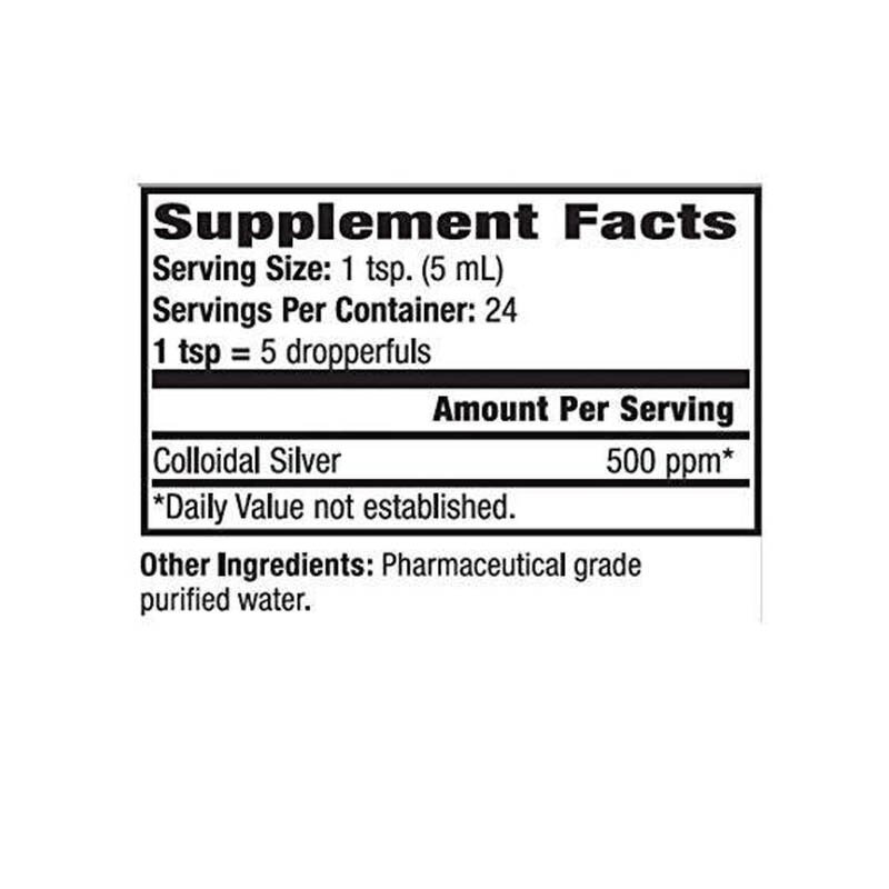 Colloidal Silver Liquid - Manufacturer 500PPM 99.9% Pure Mineral Immune Family