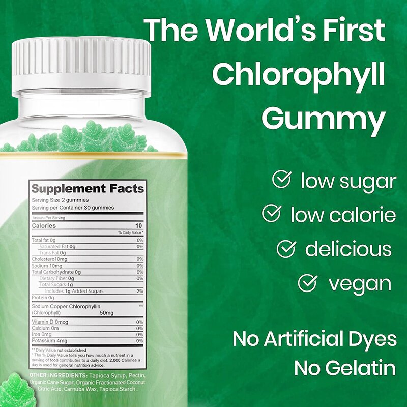 Chlorophyll Gummies - Manufacturer Hot Sale Organic Vegan Sodium Copper Cleanse Body