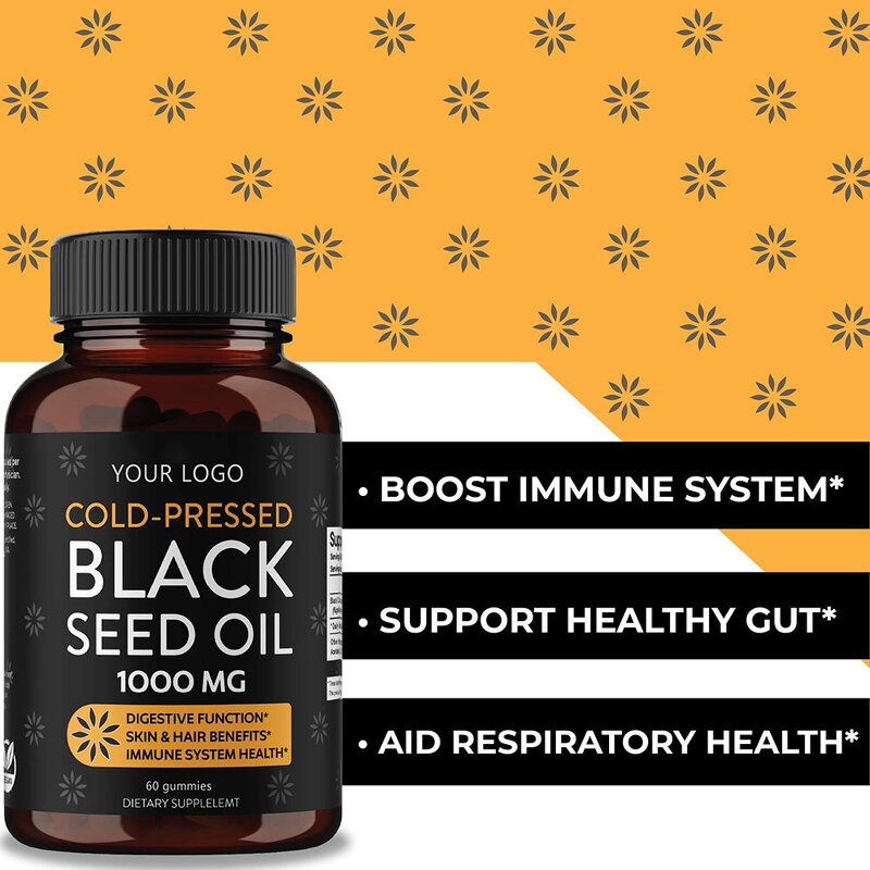 Black Seed Oil Gummies - Manufacturer Private Label Bear Sugar Free Blueberry Honey