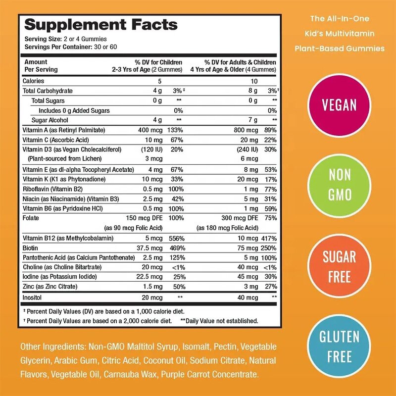 Kids Multivitamin Gummies - Manufacturer Sugar Free D3 Zinc Omega 3 Gummy Bears Children