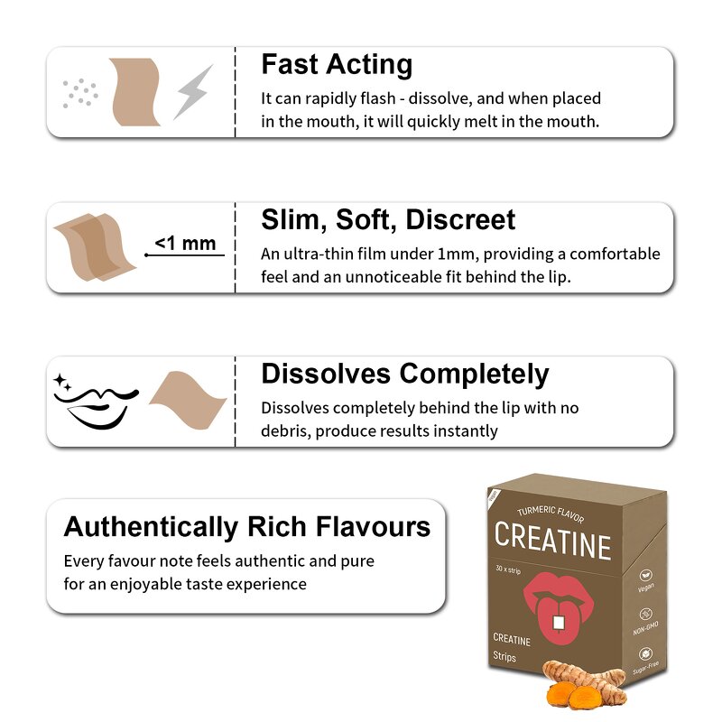 Creatine Oral Strips - Manufacturer Private Brand Low-Fat Energy Sublingual Quick