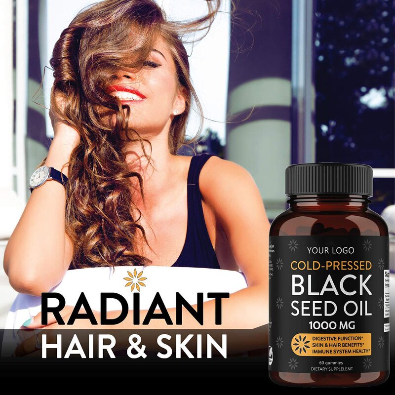 Black Seed Oil Gummies - Manufacturer Private Label Bear Sugar Free Blueberry Honey