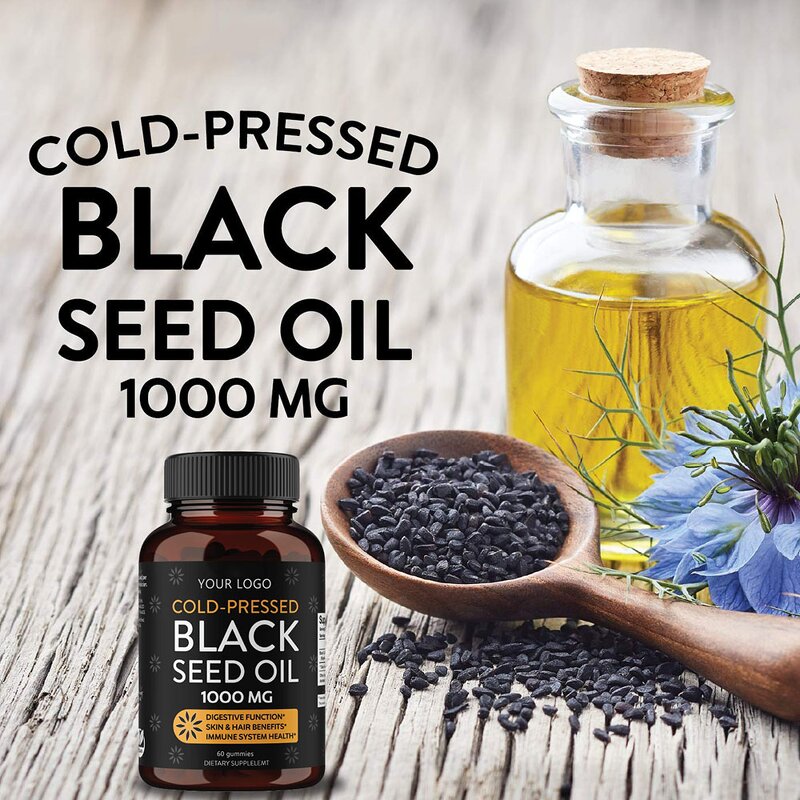 Black Seed Oil Gummies - Manufacturer Private Label Bear Sugar Free Blueberry Honey