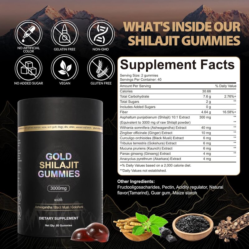 Shilajit Gummies - Manufacturer OEM Private Label Himalayan Energy Brain Memory Support