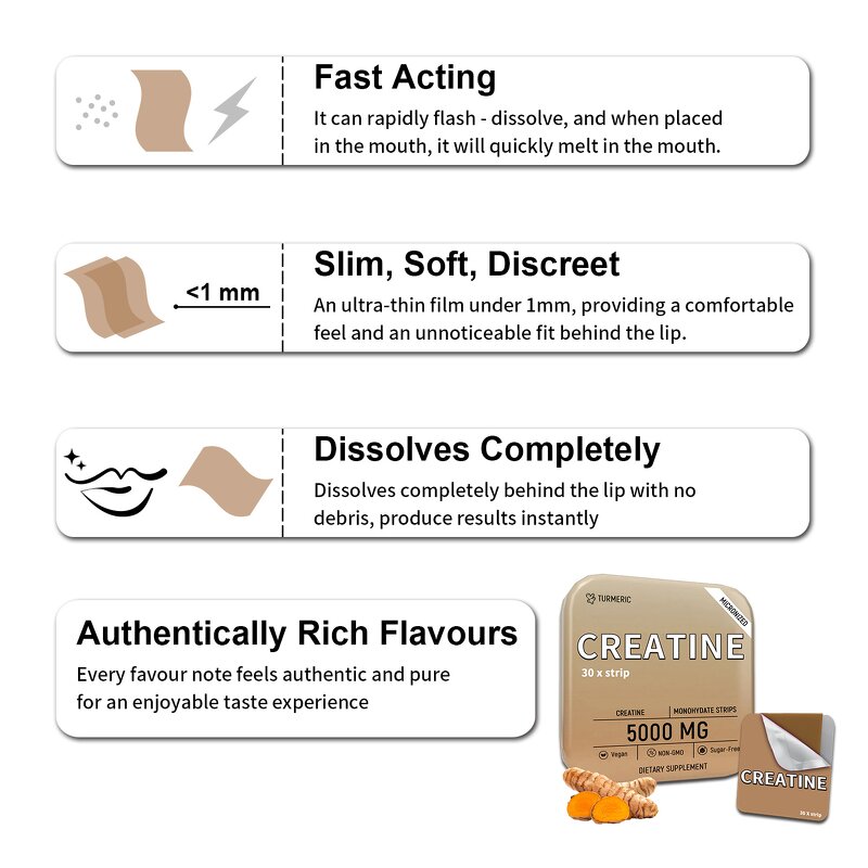 Creatine Strips - Manufacturer High Quality Vegan Fast Dissolving Energy Film