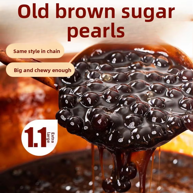 Old-Fashioned Brown Sugar Pearl Powder Balls for Bubble Tea Fresh Milk Tea Bull Tea Ingredients Handmade Black Sugar Pearls Milk