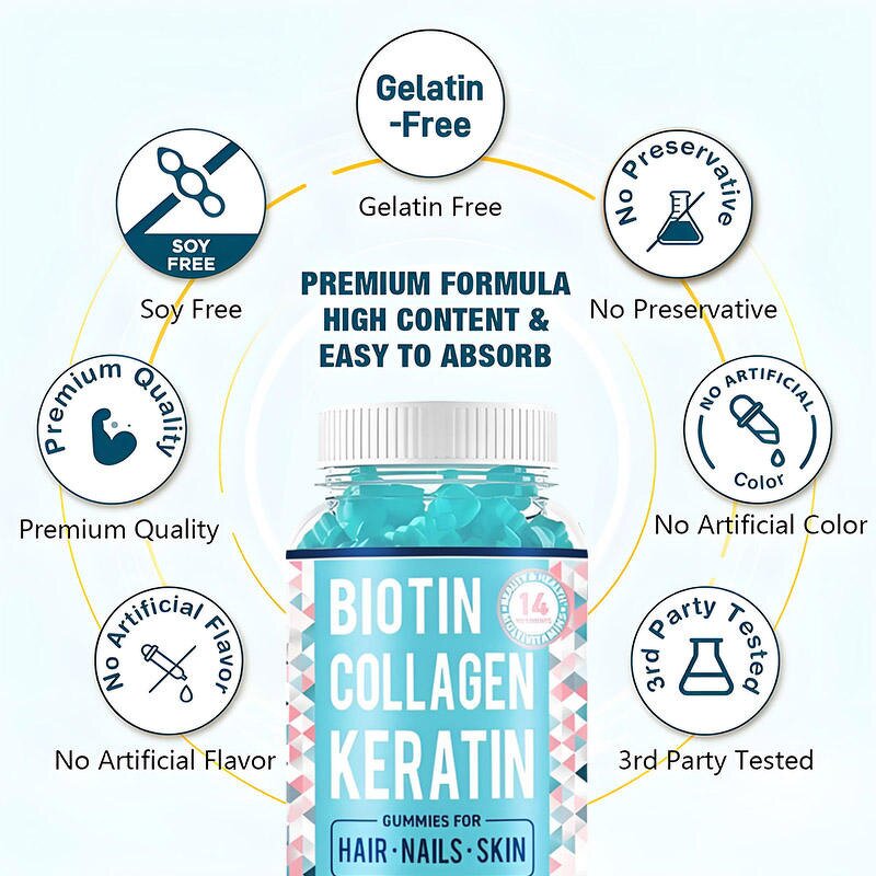 Biotin Keratin Gummies - Manufacturer OEM ODM Collagen Hair Skin Nails Private Label