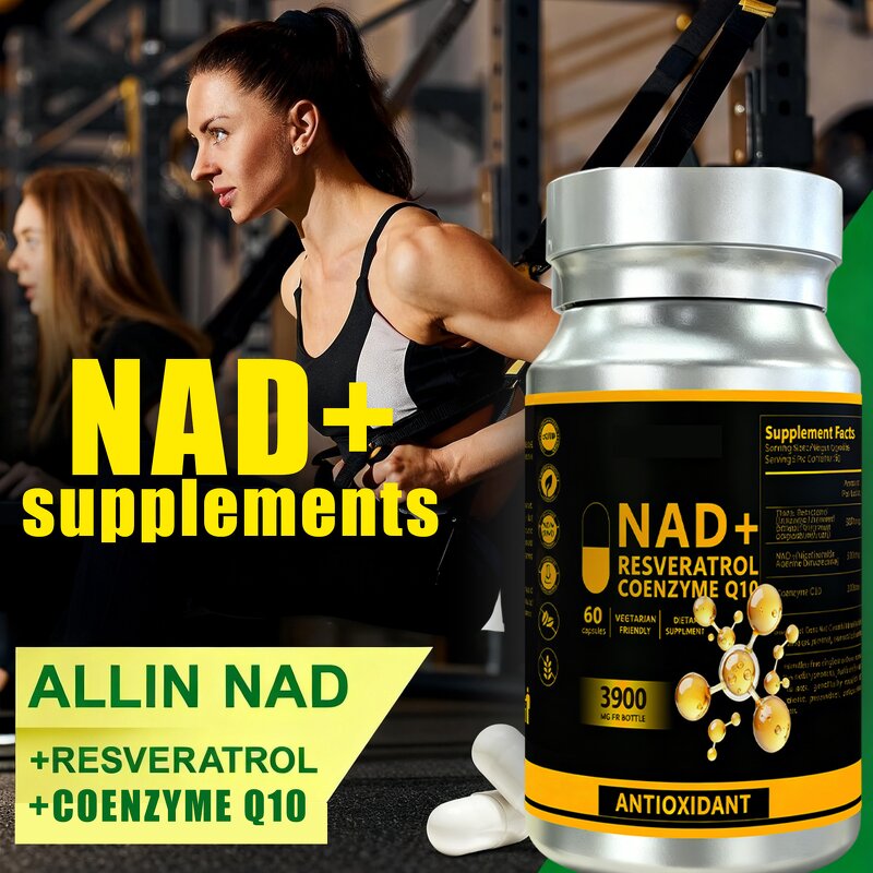NAD+ Capsules - Manufacturer Private Label 3900mg 60 Vegan Resveratrol CoQ10