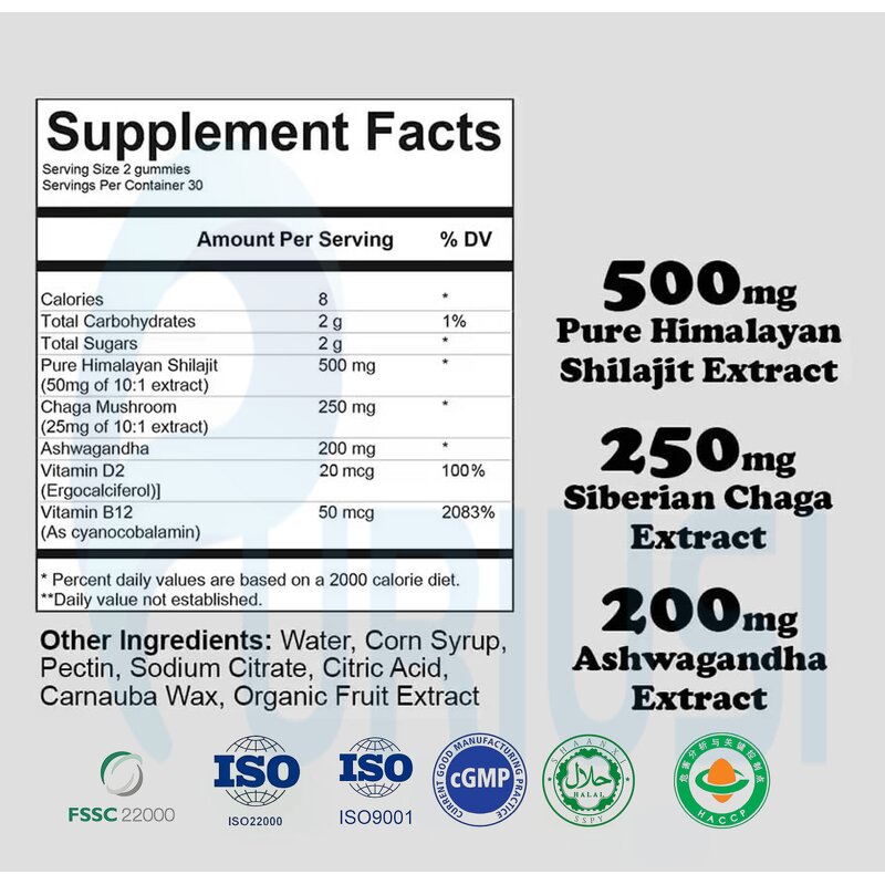 Shilajit Gummies - Manufacturer Wholesale Organic Black Extract Private Label Herbal