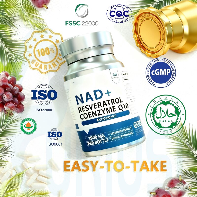 NAD+ Capsules - Manufacturer Private Label 3900mg Resveratrol CoQ10 Customizable