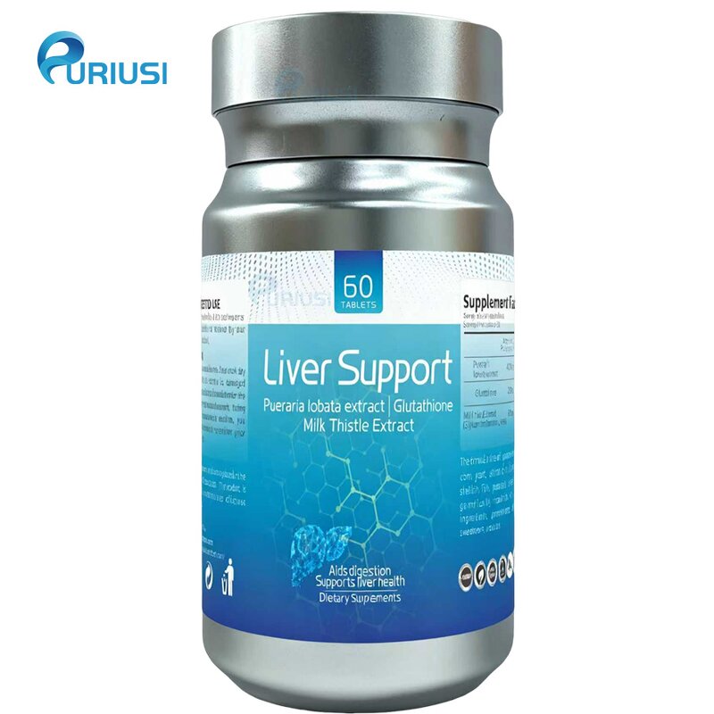 Liver Detox Tablets - Manufacturer Milk Thistle Kudzu Glutathione 60 Vegetarian