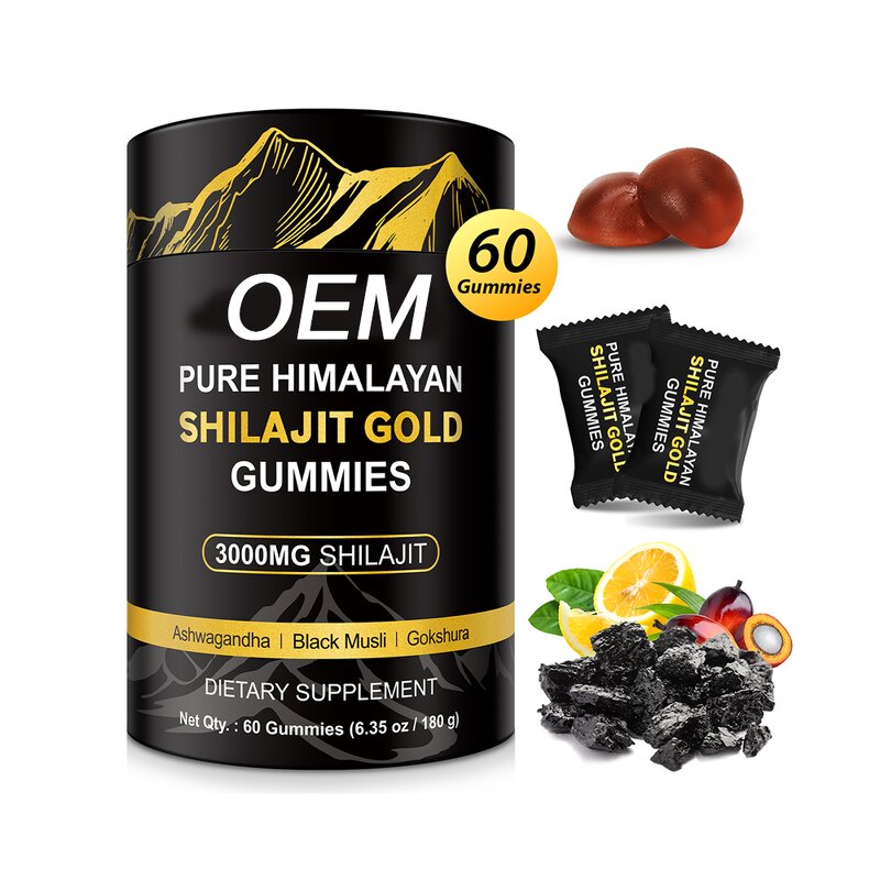Shilajit Gummy Candy Manufacturer - Custom Logo Organic Himalayan Fudge Dietary Fiber