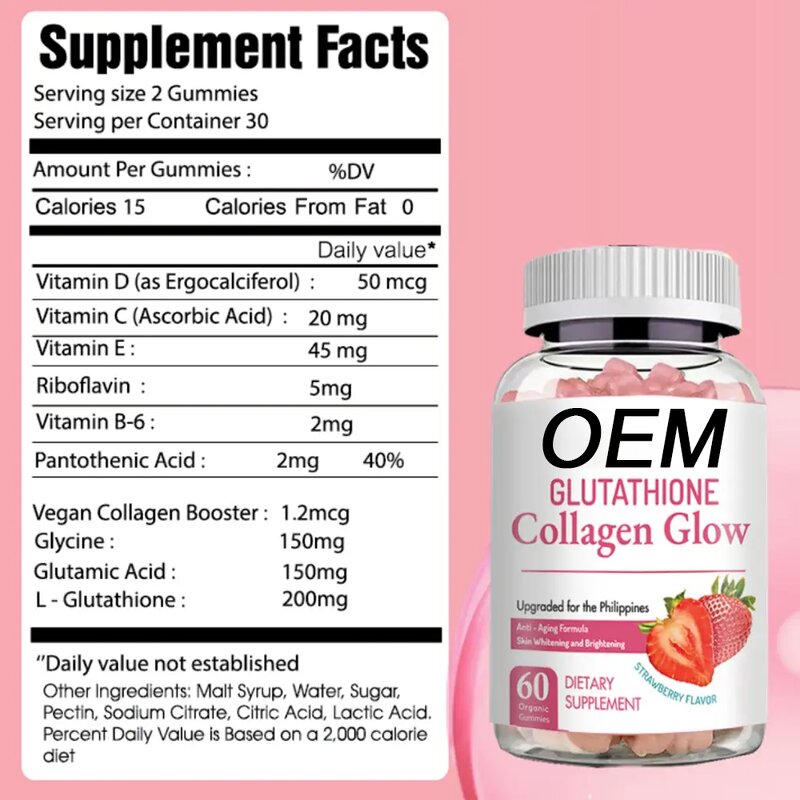 L-Glutathione Gummies Manufacturer - OEM/ODM Hot Sales for Skin Whiten with Multi-vitamin