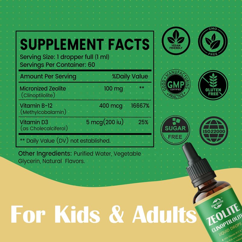 Zeolite Drops - Manufacturer OEM ODM Natural Liquid Kids Adults Gut Health
