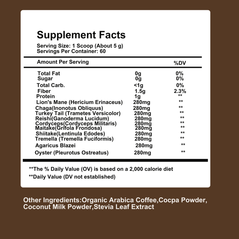 Mushroom Coffee Powder - Manufacturer OEM Private Label Lion's Mane Reishi