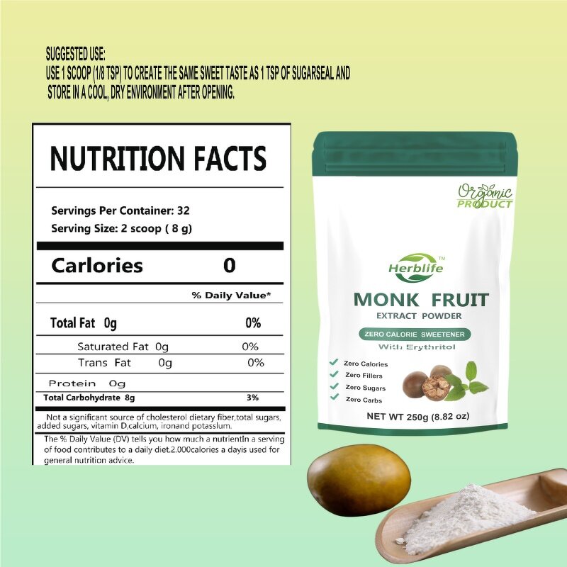 Monk Fruit Extract - Manufacturer HALAL OEM Private Label V25% Mogrosides