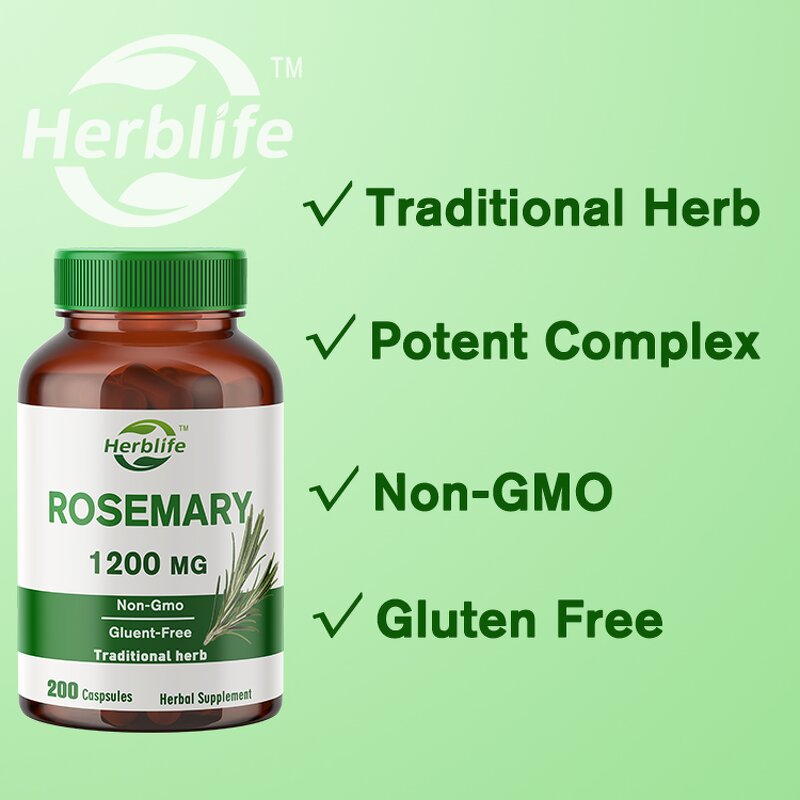 Rosemary Capsules - Manufacturer OEM 1200mg 200Ct Non-GMO Gluten Free