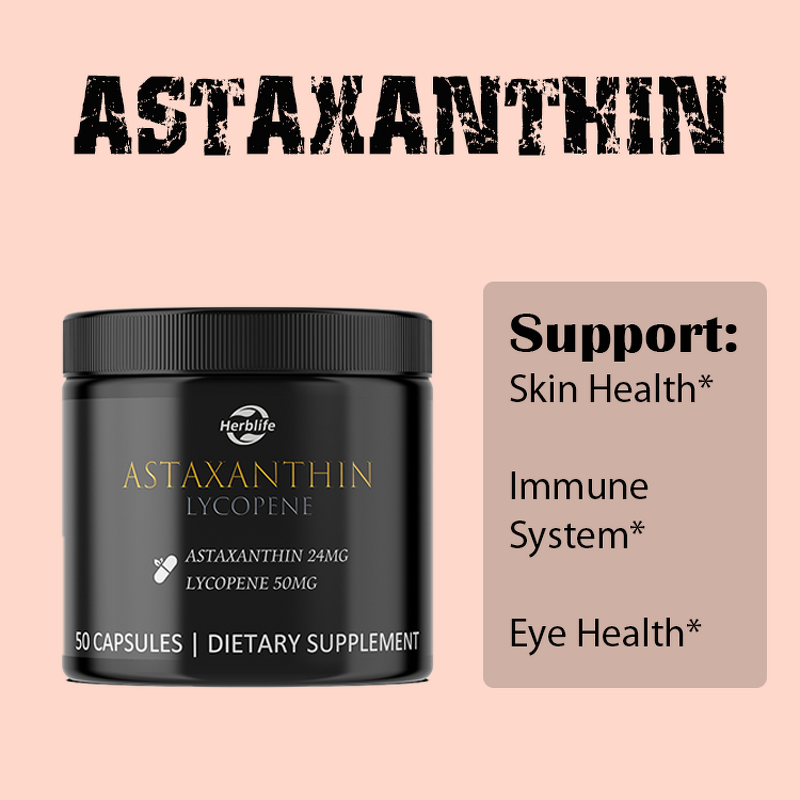 Astaxanthin Capsules - Manufacturer OEM/ODM 24MG+50MG Lycopene Skin Immune