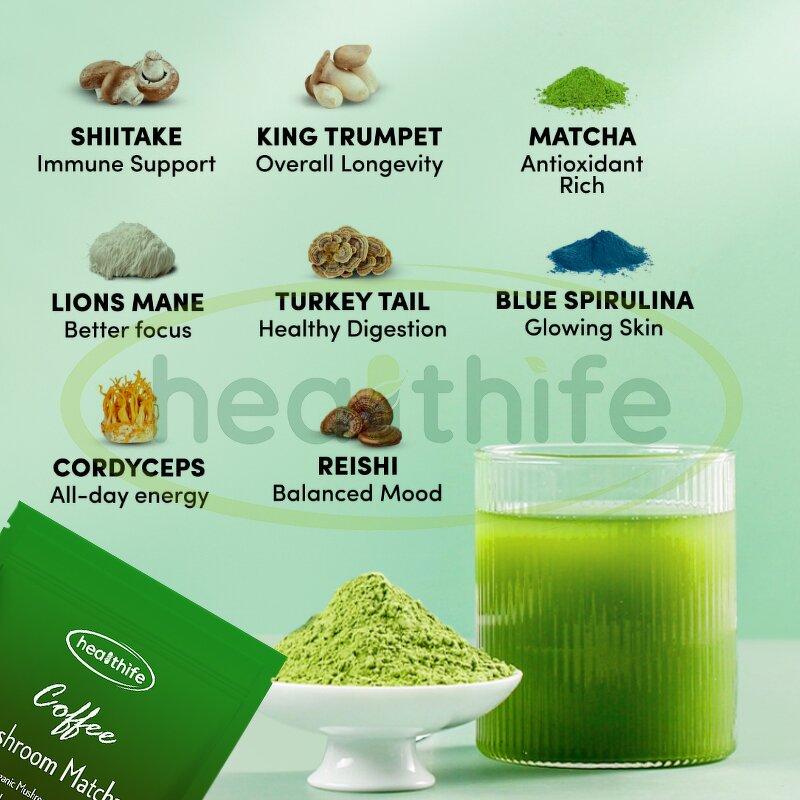 Mushroom Matcha Coffee Manufacturer - Instant Blend Organic Japanese Powder