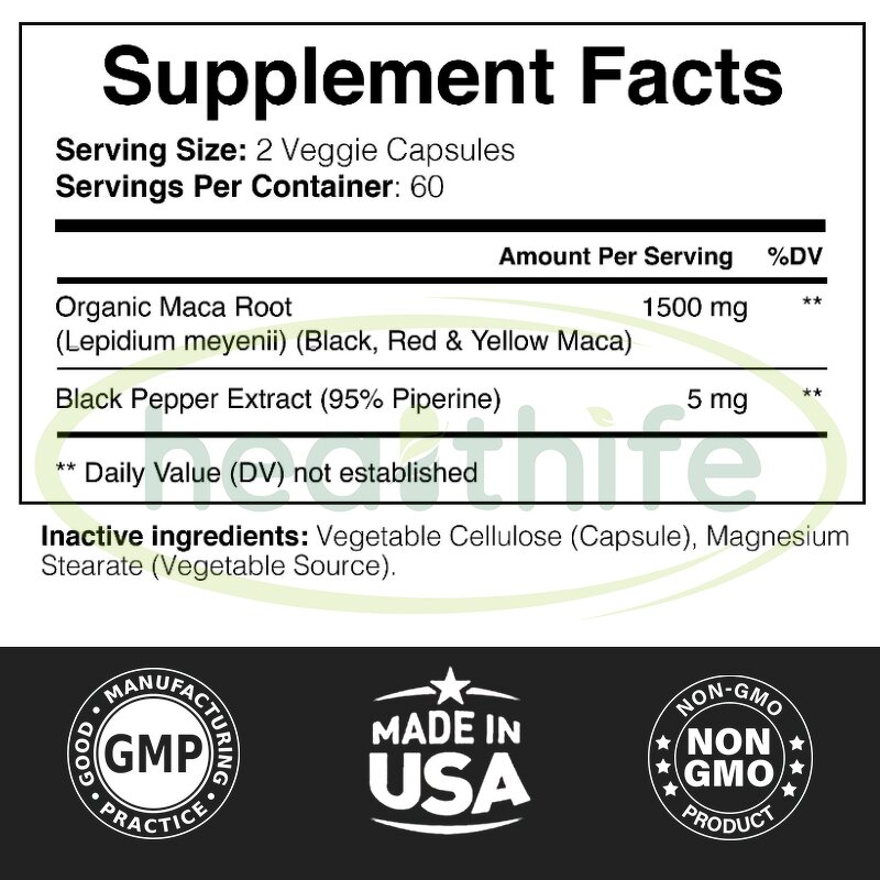 Black Maca Root Capsules Manufacturer - Extract Powder 500mg/120caps
